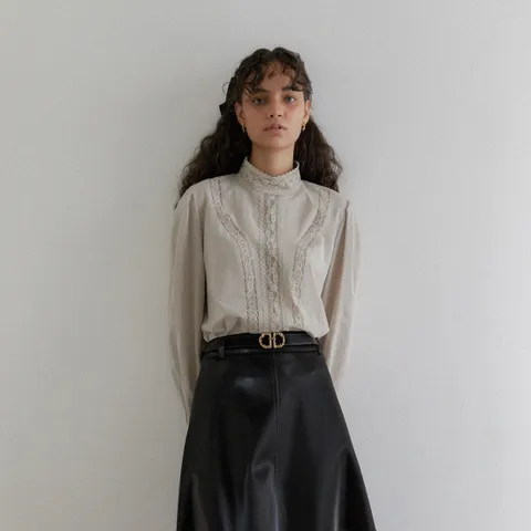 Soft Cotton Lacetrim Blouse