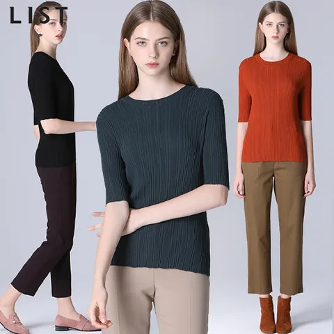 [최초가 108000원] 슬림 골지 7부 니트 풀오버