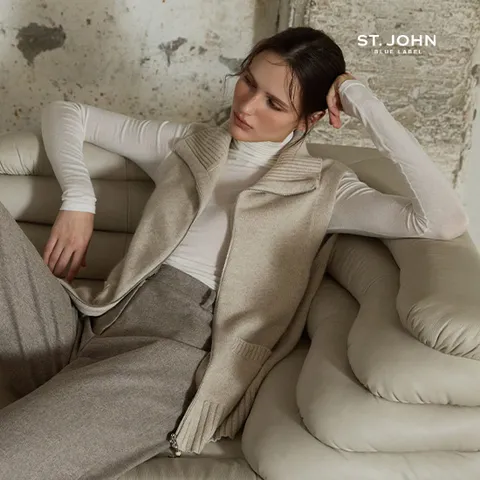 센존블루라벨 25FW 라쿤 앙고라 울 니트 집업 베스트