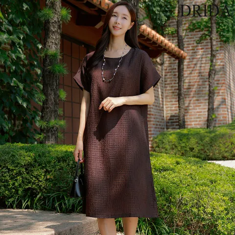 엄마옷 드리다 여성 여름 풍기인견 반팔 빅사이즈 인견 원피스 50-60대 중년여성 마담옷 하객 상견례 모임