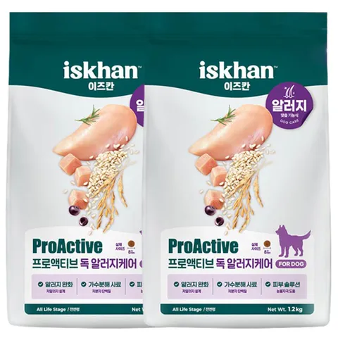 이즈칸 독 프로액티브 알러지케어 1.2kg x2개 알러지 피모관리