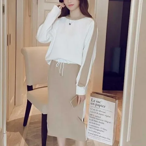 걸 일상템 나들이 외출복 엄마 릴렉스 스타일링 룩 베이직스트리트룩 룩 치마상의 세트옷