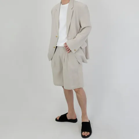 [브리치]  / 여름 리얼 린넨 블레이저 자켓 정장 마이 / 검 베이지