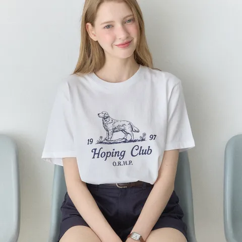 [아워호프] Retriever Hopping Club T-shirt - 2colors [H25SM3-TS04]