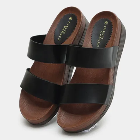 샌들 데일리 웨지힐 미끄럼방지 키높이 캐주얼 캐주얼 슬리퍼 - 여성 슬리퍼 미끄럼방지