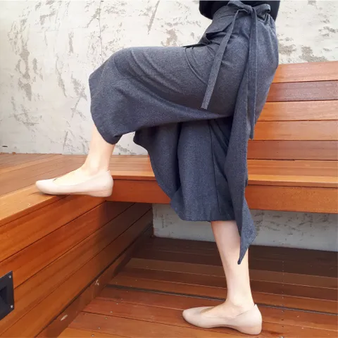 울 100 여성 랩 치마바지 모직 큐롯 팬츠 롱 겨울 반바지 와이드 정장 미디 7부 중년 미시 빅사이즈 77 88 랩바지 스커트