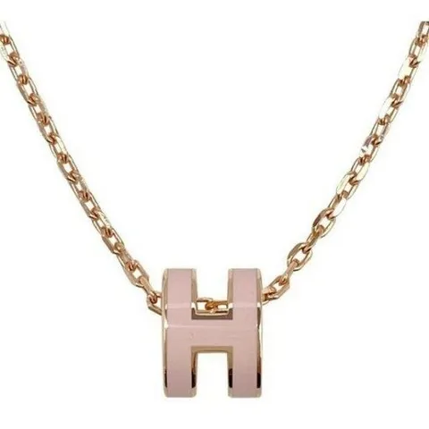 [명품]  미니 팝아슈 로즈골드 로즈드라제 핑크 목걸이 H147992FO85