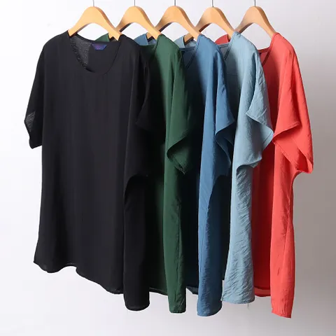 빅사이즈사랑해요 E079L204 라운드넥인견블라우스 BZ