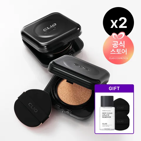[NEW] 킬커버 파운웨어 쿠션 기획세트 [본품+리필] x2 [사은] 마이크로페셔널딥클린립&아이리무버 31ml +퍼프2매