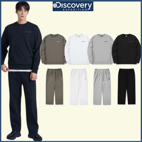 디스커버리 남성 니트 에센셜맨투맨/일자팬츠 트레이닝세트 DXTR29044,DMTP29044