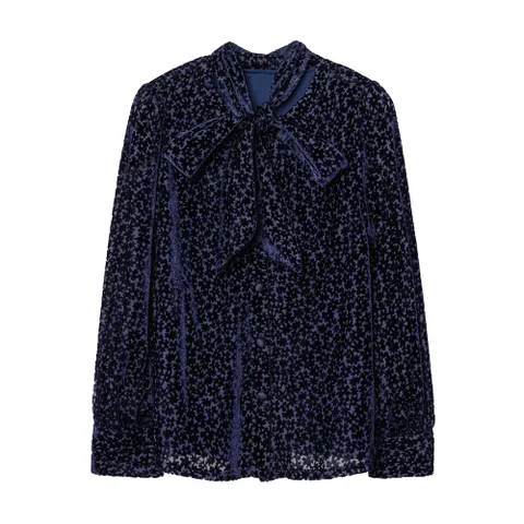 [최초가 79000원] [55~88] 벨벳 번아웃 블라우스