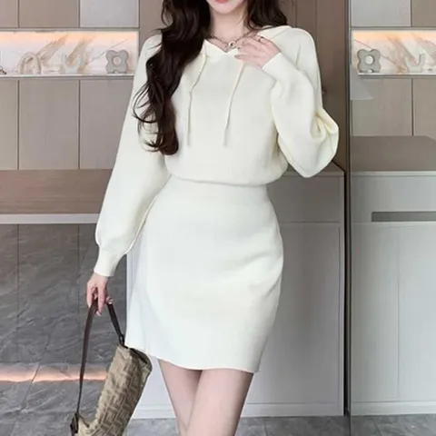[하프클럽] 후드 동남아원피스 골지 미니원피스 데이트룩