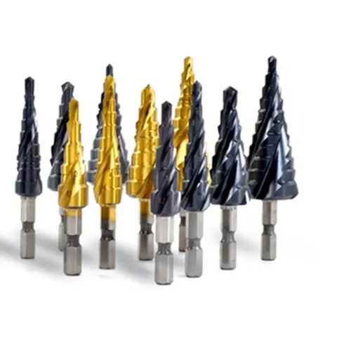 에이치플러스몰 스텝드릴비트 철 스텐 천공 4날 확관 임팩 스텝드릴 스텝드릴비트 홀커터 홀천공