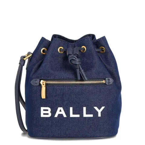 바 로고 BAR MINIBUCKET I5G6O 6306618 데님 버킷백