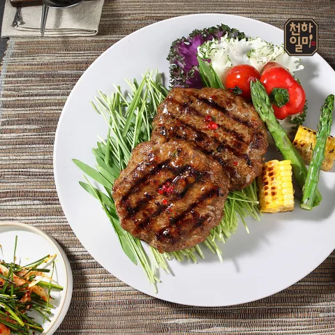 홍석천 이원일 국내산 직화떡갈비 총16장 매콤4팩+전통4팩 떡갈비 패티