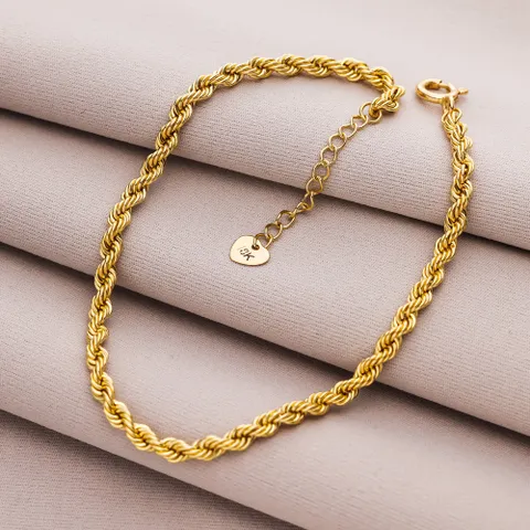 18K 할로우 로프(L) 한줄 체인 밧줄 팔찌