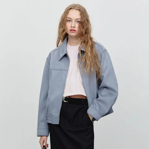 던스트 UNISEX VEGAN SUEDE COLLARED BLOUSON BLUE_UDJU5A107B2