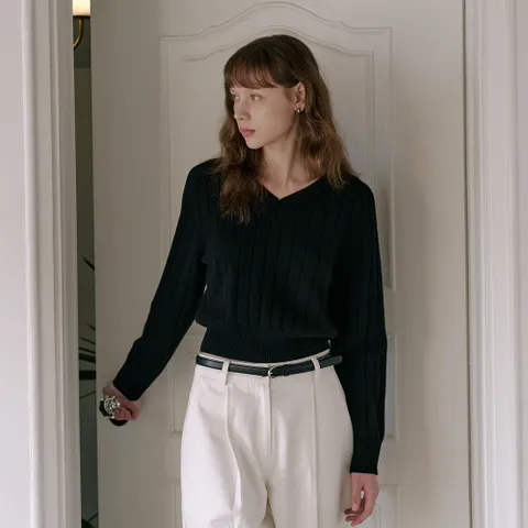 [최초가: 99,000원]퓨어 울 크롭 풀오버 [블랙]_LMIPU01F1BK