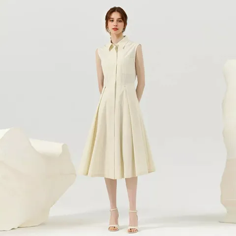 [최초가 89,000원]슬리브리스 썸머 카라 원피스