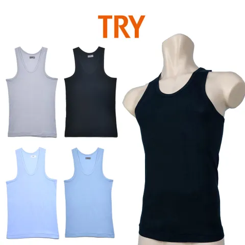 트라이 남성 유색런닝 5개세트 남자런닝셔츠 메리야스 속옷