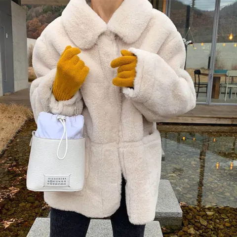 [브리치]  / 페이크퍼 카라넥 도톰 루즈핏 코트