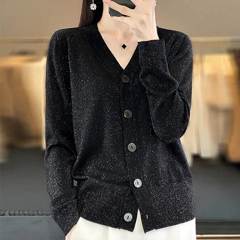 [브리치]  / NK1603 심플 데일리 펄 긴팔 니트 가디건