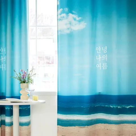 안녕 나의 여름 긴창 암막커튼 2장