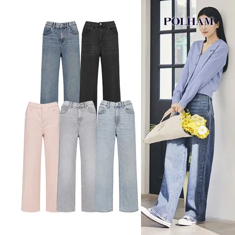 [폴햄] 여성 컴포트 세미와이드핏 데님 팬츠 PHF1DP2033 463694