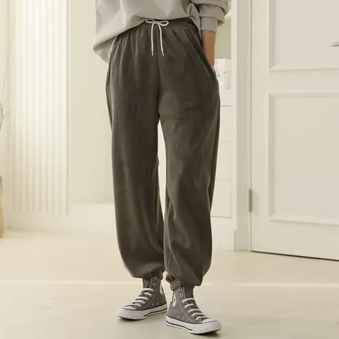 H스타일DK벨로아밍크조거팬츠 겨울 벨벳 밍크 밴딩팬츠 슬랙스 배기 베기 조거