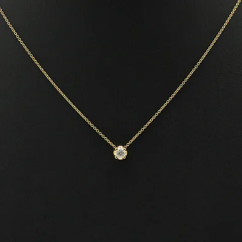 [중고명품] 불가리 18K 옐로우 골드 0.3캐럿 1P 다이아 코로나 목걸이