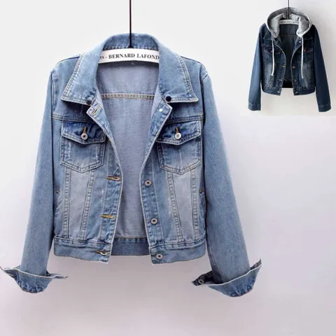 데님 후드 청자켓 봄캐주얼 러블리 패션 코디 자켓 청카바여성외투 캐주얼자켓