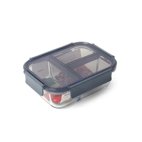 모드니 오븐글라스 밀폐용기 직사각 3칸 1040ml