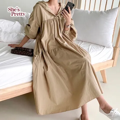 [하프클럽/쉬즈프리티]르망후드루즈핏원피스