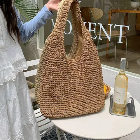여성 썸머 라피아 보부상 숄더백 가벼운가방 라탄백 여름가방 라탄가방 밀짚가방