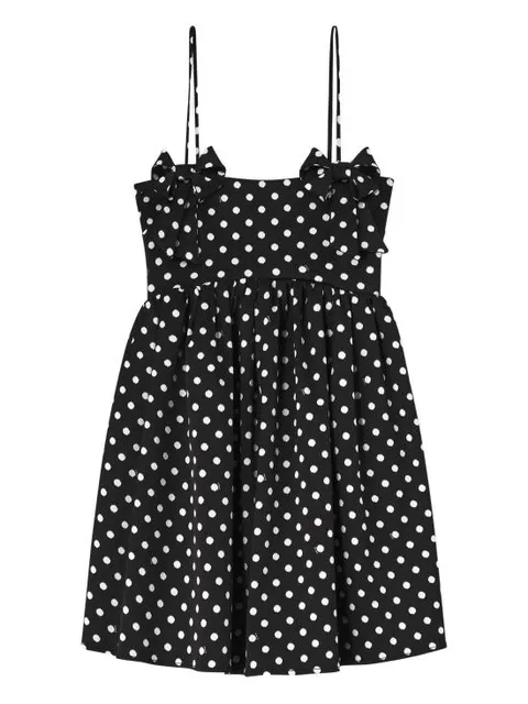 [해외직구] 26SS  폴카 도트 새틴 미니 드레스 A1030193 099 Black
