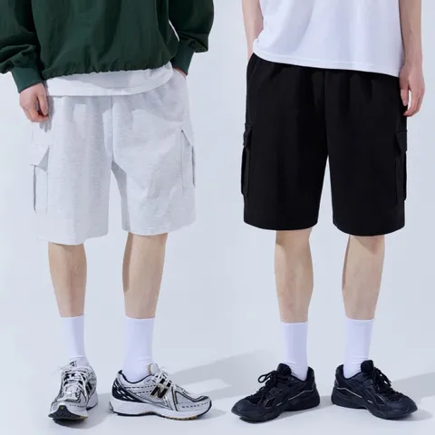 [탑보이] [당일출고] 2장세트 베이직 카고 롱 하프 팬츠 (TBS_1184)