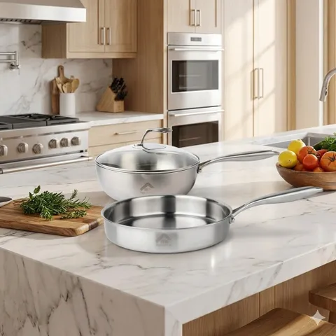 하나빌라 데일리 쿡웨어 2종세트 통5중 304 풀클래드 스테인리스(프라이팬26cm+궁중팬26cm)