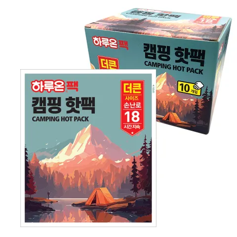 캠핑핫팩160g 10개세트/18시간 지속 대용량/국내생산 손난로 KC인증