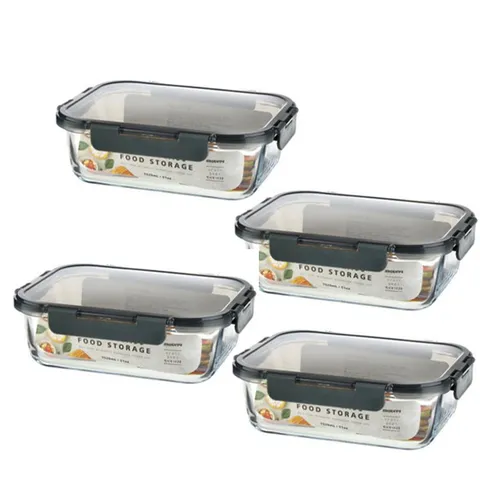 모드니 오븐글라스 밀폐용기 직사각 1500ml-4개
