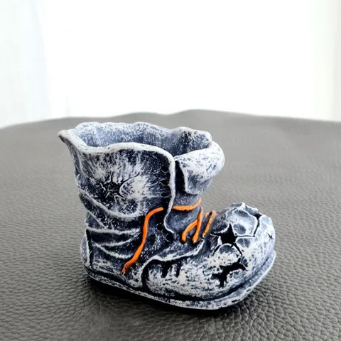 모던 수지 마블 다육이 화분 워커 신발 대 10x10cm 수지 대