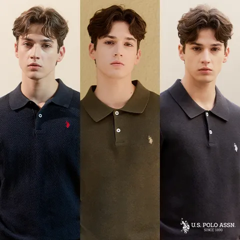 [최신상/앱2만][U.S POLO ASSN.] 26SS 프렌치린넨 블렌디드 반팔니트 3종 남성