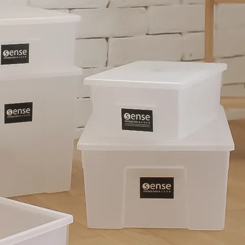 4호 센스 정리함 화이트 반투명/수납정리/리빙박스/플라스틱박스/정리박스/수납박스/수납정리함