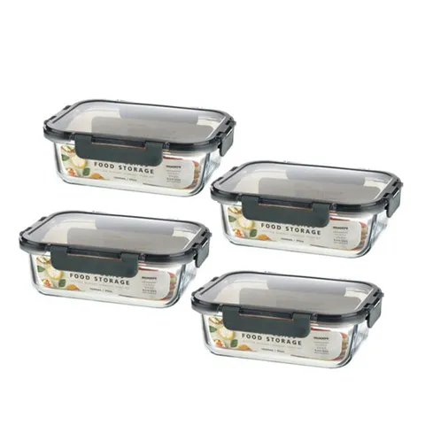 모드니 오븐글라스 밀폐용기 직사각 1000ml-4개