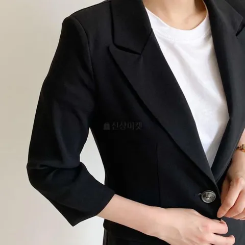 [다잇템] 여자 알바 칠부반팔 데일리 블레이져 자켓