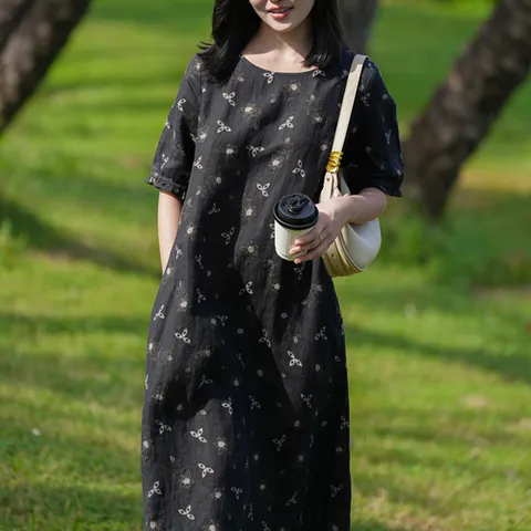 252585 - 케이트 롱원피스 루즈핏 빅사이즈 여름원피스 린넨원피스 면원피스 40대 50대 100사이즈 인견원피스