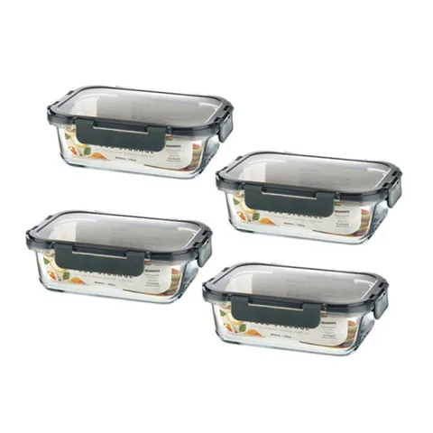 모드니 오븐글라스 밀폐용기 직사각 860ml-4개