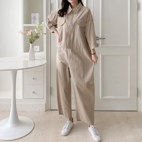 H스타일DK파일럿점프슈트 봄 여름 여성 멜빵바지 점프수트 원피스 데일리