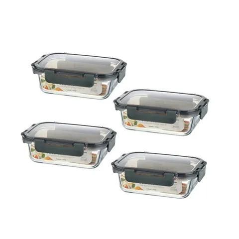 모드니 오븐글라스 밀폐용기 직사각 640ml-4개