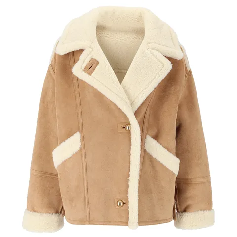 [시슬리] 하이넥 오버핏 인조 스웨이드 무스탕 SALE81561 428519