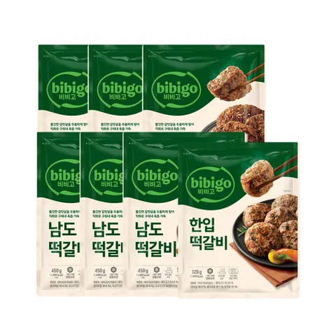 비비고 남도떡갈비 450g x6개+한입 떡갈비 320g x1개